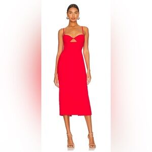 Bardot Vienna Midi Dress in Flame Red. XS. NWT!